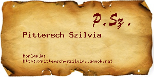 Pittersch Szilvia névjegykártya